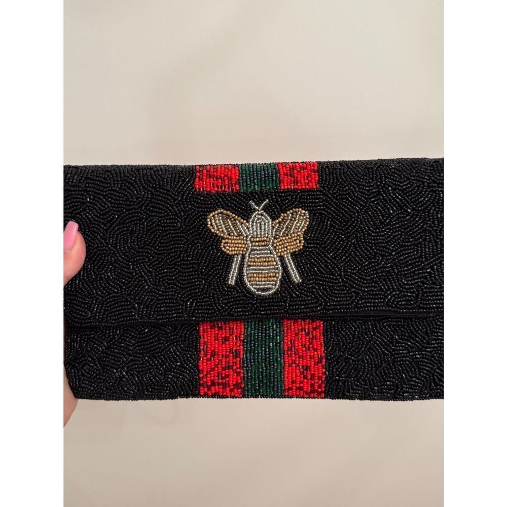 Beaded Bee Clutch - Designer Inspired - Picture 2 of 6